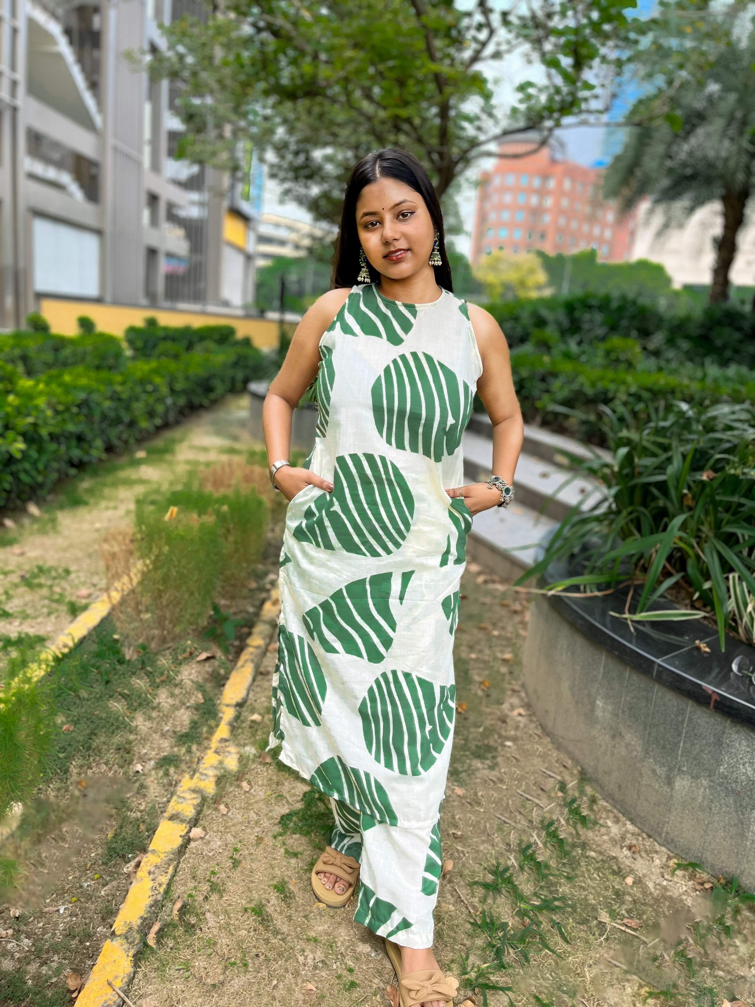 Botanical Block-Print Co-ord Set (kurta set)