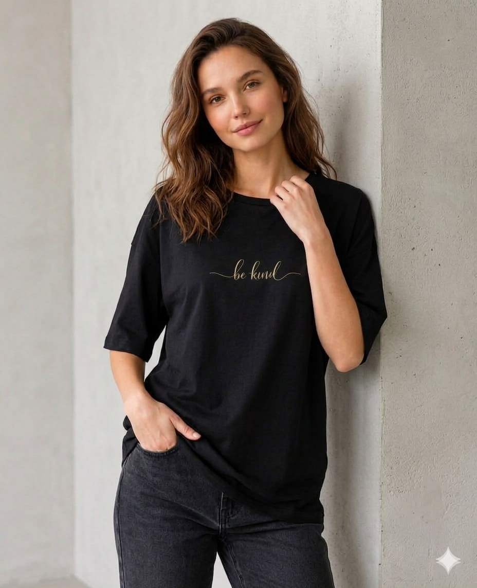 Aindri couture Oversize tshirt for ladies Be kind Printed