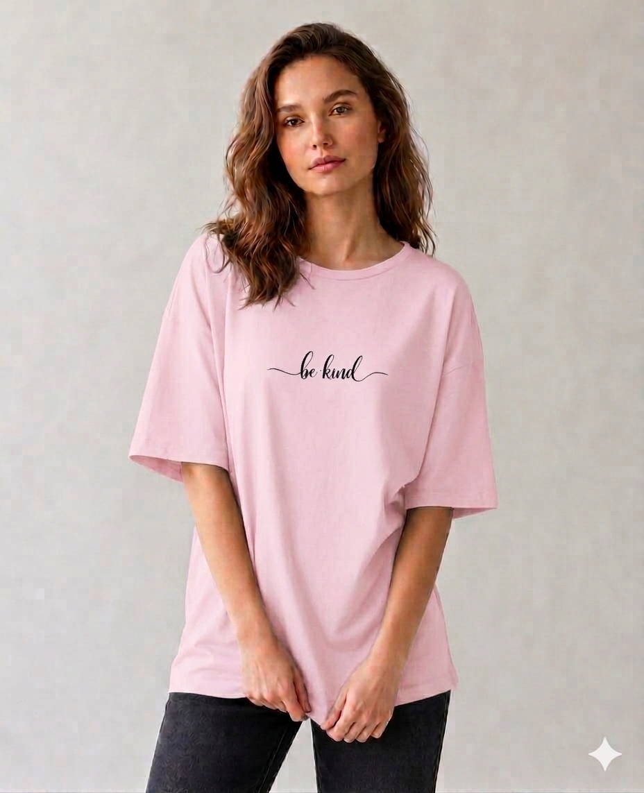 Aindri couture Oversize tshirt for ladies Be kind Printed