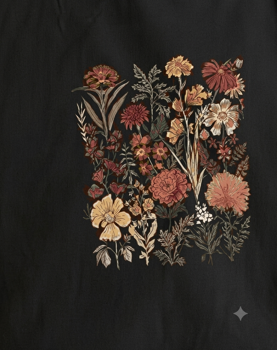 Wildflower Meadow - Pocket Print oversize T-Shirt