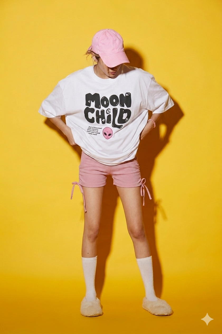 Aindri couture Moon Child Print Oversized T-shirt