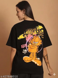 Aindri couture Oversized T-shirt Garfild Print Black Colour