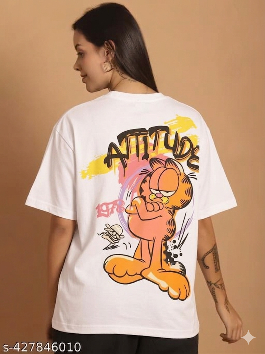 Aindri couture Oversized Garfild Print T-shirt.