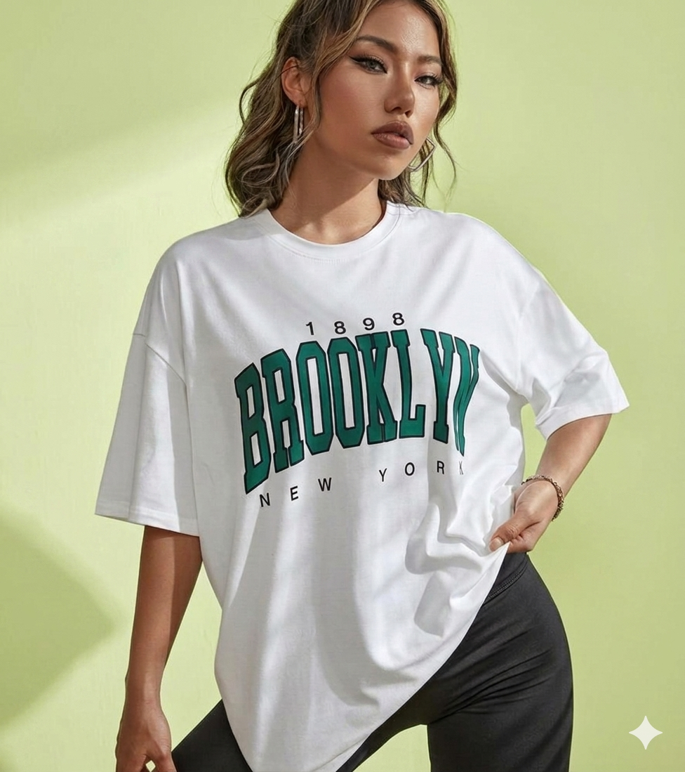 Aindri couture Oversized T-shirt BROOKLYN USA Print