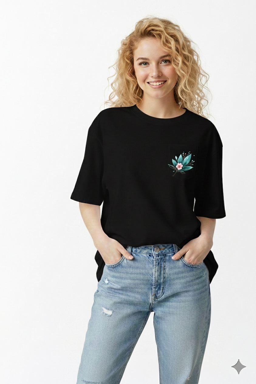 Aindri couture Oversized T-shirt Floral Heel Print