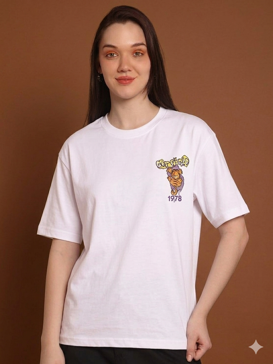 Aindri couture Oversized Garfild Print T-shirt.