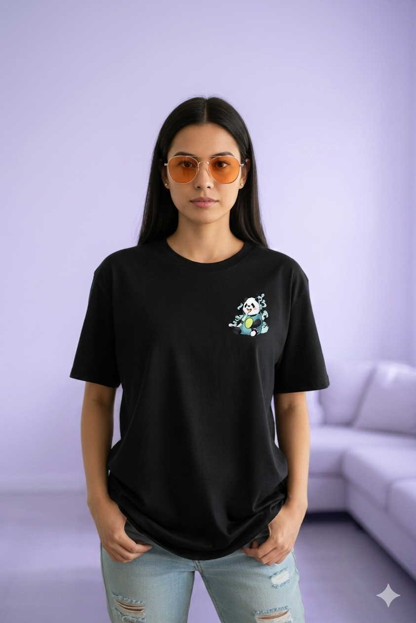 Aindri couture Oversized Panda Print T-shirt.