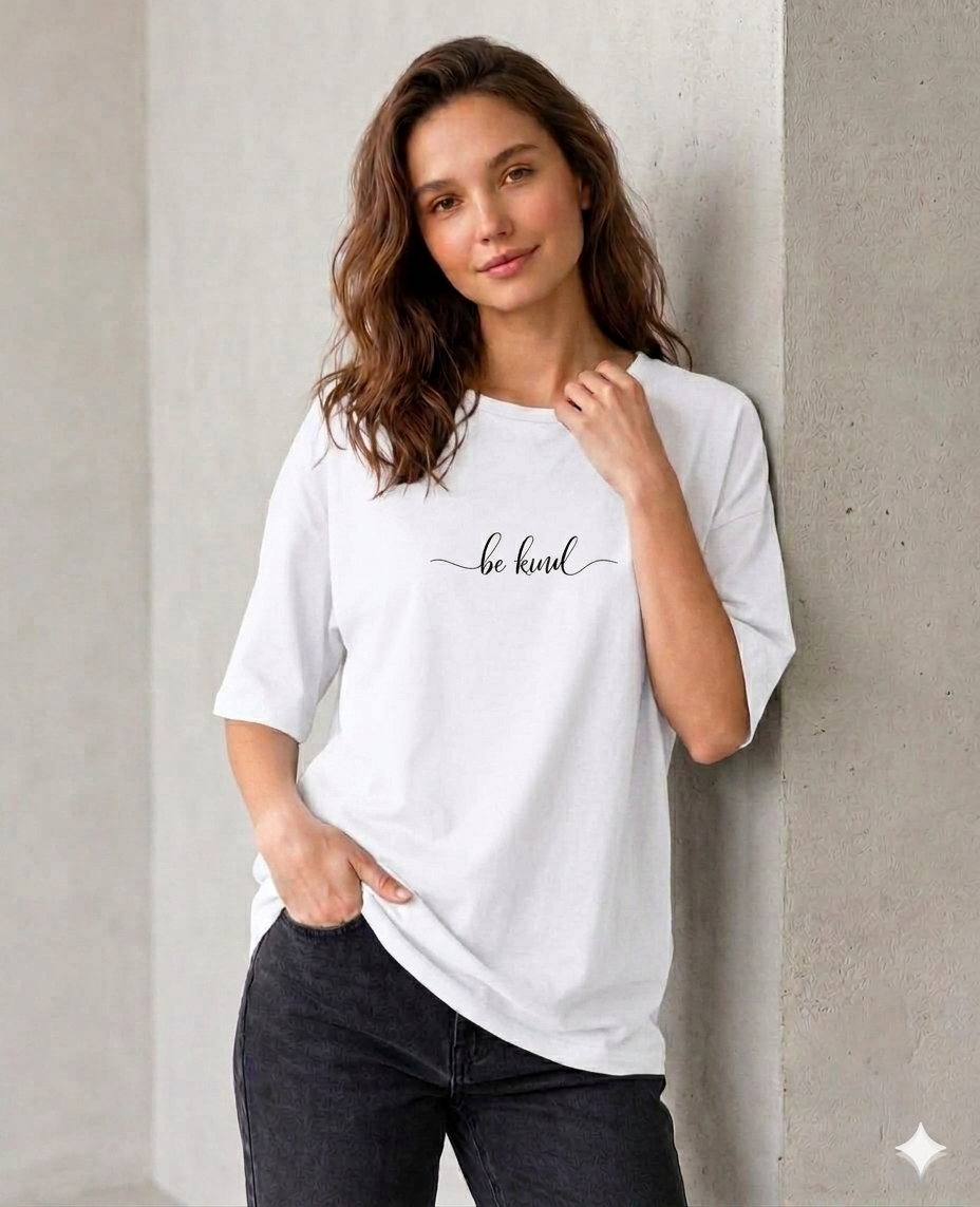 Aindri couture Oversize tshirt for ladies Be kind Printed