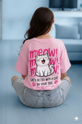 Aindri couture Oversize T-shirt Meow Print