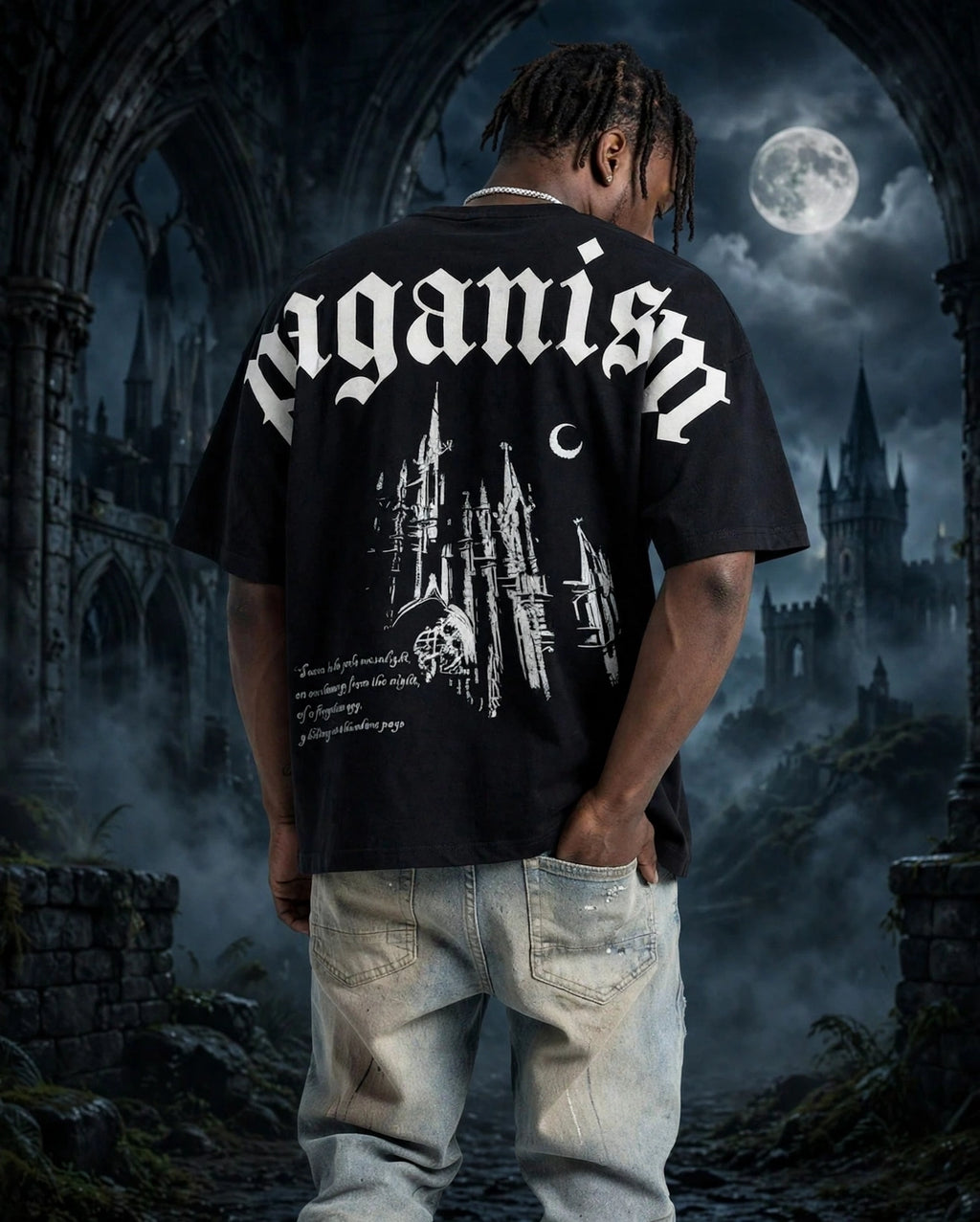 Aindri Couture Gothic spire tshirt(vintage  black)