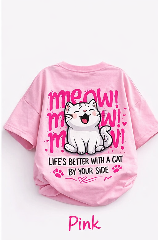 meow print tshirt