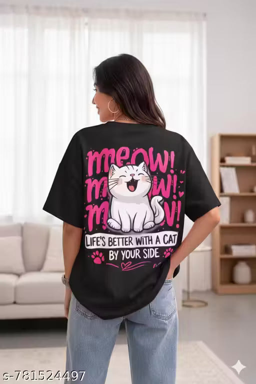 meow design oversied t-shirt
