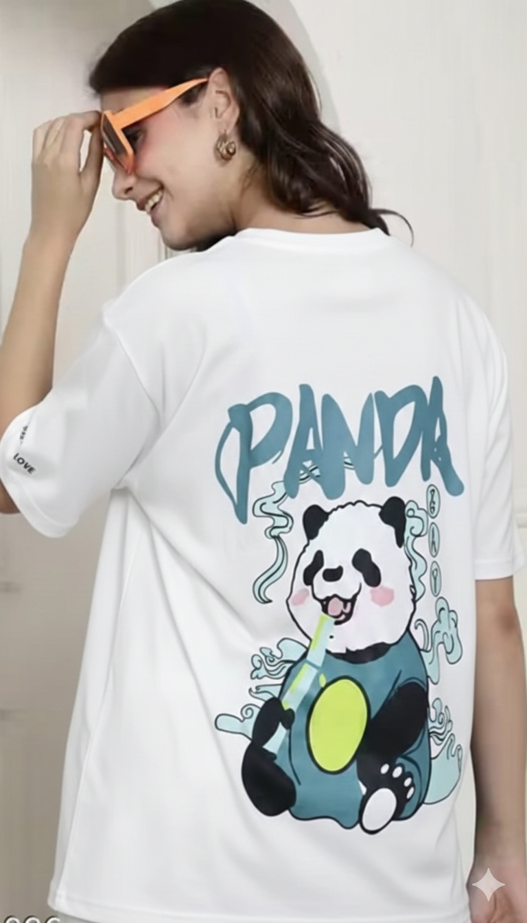 panda print oversized t-shirt
