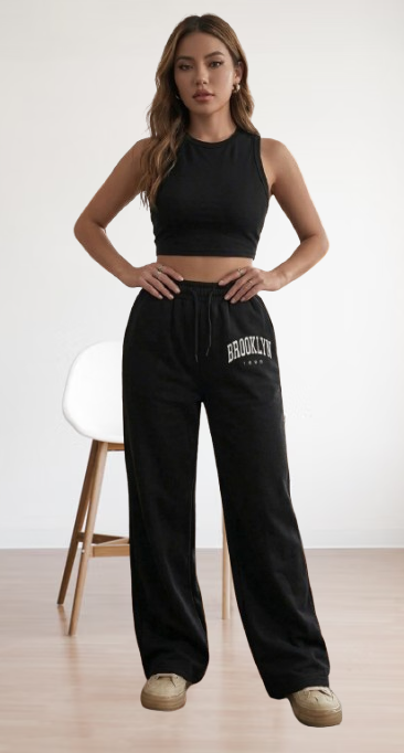 Trouser pant boot cut Brooklyn print